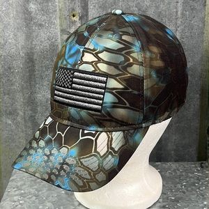 Black & Gray US Flag Baseball Cap Hat OS by Kryptek
